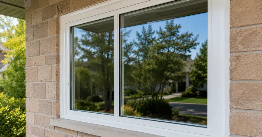 technician installing new insulated glass unit in window frame in Mitchell Corners