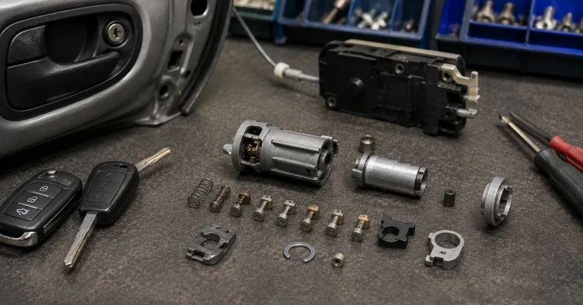technician testing a car key fob during Car Lock Repair Mitchell Corners