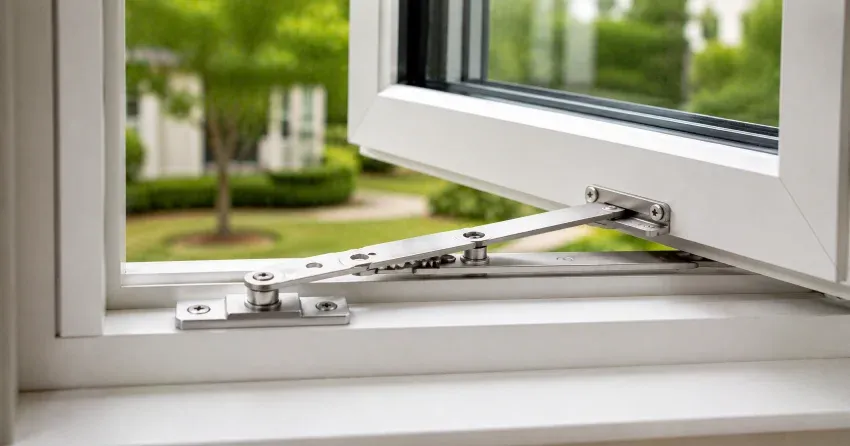 technician replacing casement window hinge in Mitchell Corners